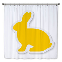 Blank Yellow Flat Rabbit Sticker Icon Isolated On White Background Vector Illustration Eps10 Bath Decor 143916008