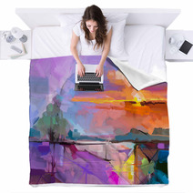 Abstract Blankets 129052887