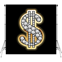 Bling-bling. Dollar Symbol In Diamonds. Vector. Backdrops 19267766