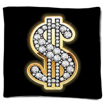 Bling-bling. Dollar Symbol In Diamonds. Vector. Blankets 19267766