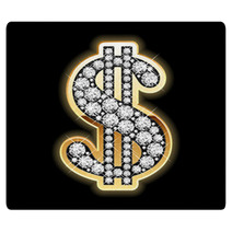 Bling-bling. Dollar Symbol In Diamonds. Vector. Rugs 19267766