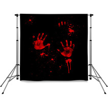 Bloody Handprints Backdrops 86090991