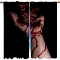 Bloody Hands Darkness Window Curtains 120629442
