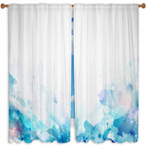 Blue Abstract Background Forming By Blots And Design Elements Window Curtains 60602413