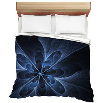 Blue Abstract Flower Blossom Bedding 50072248