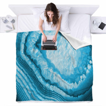 Blue Agate Background Blankets 32230631