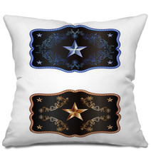 Blue And Bronze Buckle Pillows 55827494