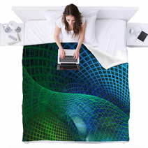 Blue And Green Abstract Background Blankets 60040775