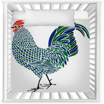Blue And Green Rooster Mosaic Artwork Nursery Decor 80290880