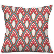 Blue And Pink Foliage Pattern Pillows 62978054