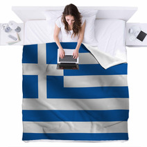 Blue And White Flag Of Greece Blankets 64119828