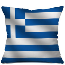 Blue And White Flag Of Greece Pillows 64119828