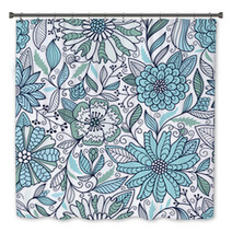 Blue And White Floral Pattern Bath Decor 71862138