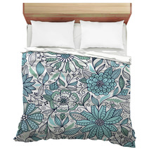 Blue And White Floral Pattern Bedding 71862138