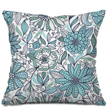 Blue And White Floral Pattern Pillows 71862138