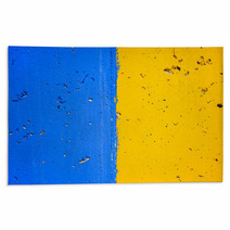 Blue And Yellow Cracked Wall Rugs 119923386
