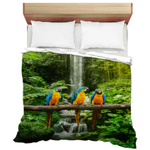 Blue and Yellow Macaw In A Rainforest Bedding 51933543
