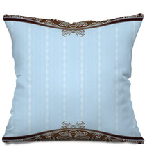 Blue Background With Decorative Ornaments Pillows 8774936