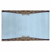 Blue Background With Decorative Ornaments Rugs 8774936