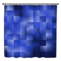 Blue Background With Squares Bath Decor 62745924