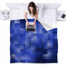 Blue Background With Squares Blankets 62745924