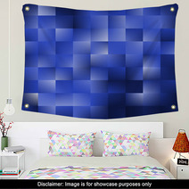 Blue Background With Squares Wall Art 62745924