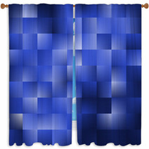 Blue Background With Squares Window Curtains 62745924