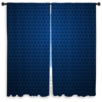 Blue Background With Stars Window Curtains 61559344