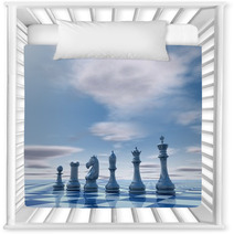 Blue Business Presentation Template With Chess And Copy Space Nursery Decor 72462326