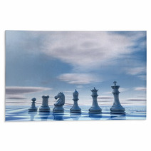 Blue Business Presentation Template With Chess And Copy Space Rugs 72462326