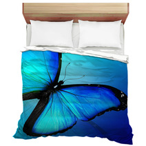 Blue Butterfly On Blue Background Bedding 47013557