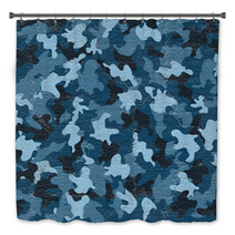 Blue Camouflage Bath Decor 84238886
