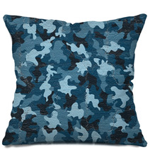Blue Camouflage Pillows 84238886