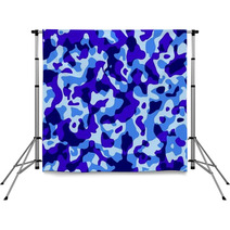 Blue Camouflage Texture Pattern-Mimetico Militare Blu Backdrops 52597262