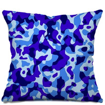 Blue Camouflage Texture Pattern-Mimetico Militare Blu Pillows 52597262