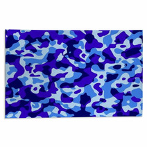 Blue Camouflage Texture Pattern-Mimetico Militare Blu Rugs 52597262