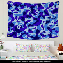 Blue Camouflage Texture Pattern-Mimetico Militare Blu Wall Art 52597262
