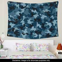 Blue Camouflage Wall Art 84238886