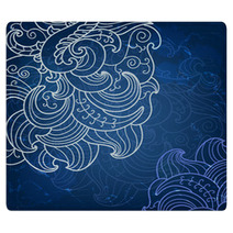Blue Card With Lace Flower Rugs 60599222