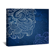Blue Card With Lace Flower Wall Art 60599222