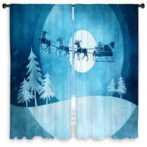 Blue Christmas Window Curtains 58882114