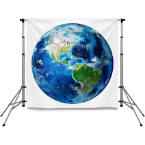 Blue Earth Globe Isolated - Usa Backdrops 62240152