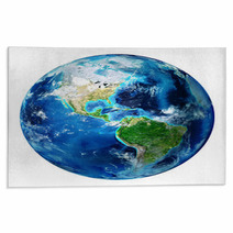 Blue Earth Globe Isolated - Usa Rugs 62240152