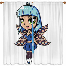Blue Fairy Window Curtains 50229649