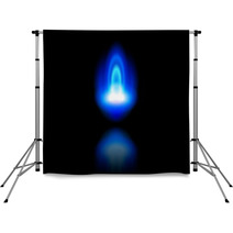 Blue Flame Of A Burning Natural Gas And Reflection Backdrops 22657504