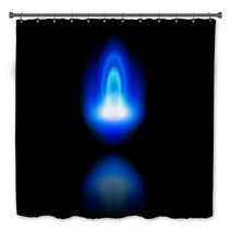 Blue Flame Of A Burning Natural Gas And Reflection Bath Decor 22657504