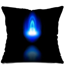 Blue Flame Of A Burning Natural Gas And Reflection Pillows 22657504