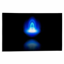 Blue Flame Of A Burning Natural Gas And Reflection Rugs 22657504