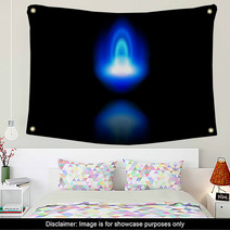 Blue Flame Of A Burning Natural Gas And Reflection Wall Art 22657504