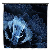 Blue Futuristic Flower Bath Decor 53408576